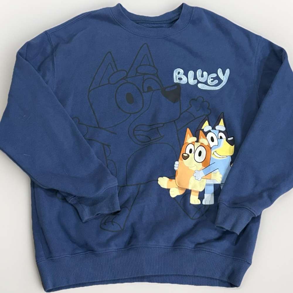 BLUEY & BINGO blue sweatshirt Size Small Embroidery